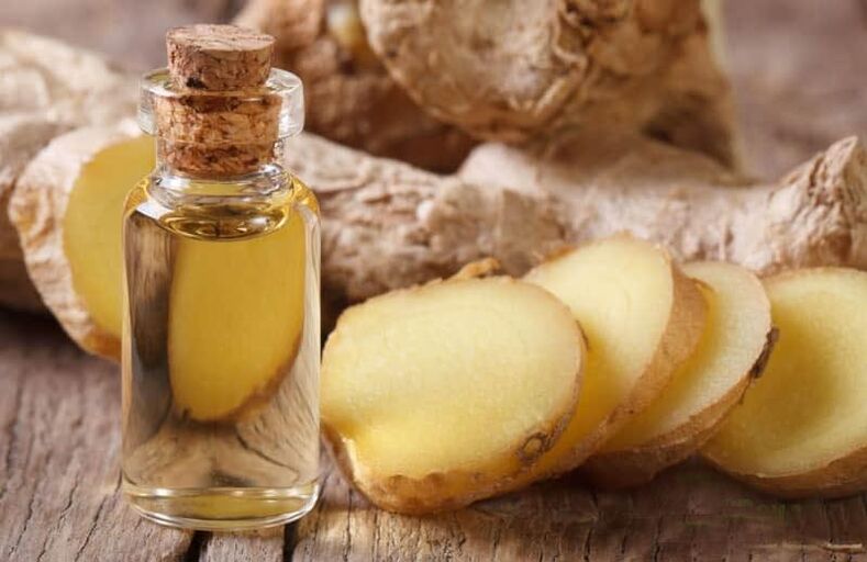 Tints against the root of the ginger